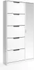 A white shoe cabinet with a mirrored door on the right side, shown against a white background. Produktbild-Vorschau