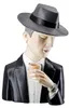 Gilde Figur, Mann, "Gentleman mit Whiskyglas", Poly, grau, Podgląd zdjęcia produktu 1
