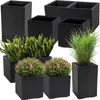 Vaso da fiori Lamela | a scacchiera | 40 cm | cemento nero Anteprima dell’immagine prodotto 3