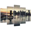 5-teiliges leinwandbild brooklyn-brücke in new york 150x100 Produktbild-Vorschau 1
