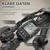 Close-up of an e-bike handlebar display with feature callouts. Produktbild-Vorschau