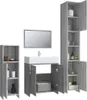 vidaXL Set di mobili da bagno 4 pezzi in legno grigio Anteprima dell’immagine prodotto 4