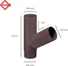INEFA Abzweiger Fallrohr 60 Grad, PVC DN100/100 Dunkelbraun Produktbild-Vorschau 2