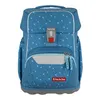 A blue school backpack with a heart pattern. Náhled obrázku produktu