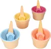 Eisbecher Set Kinder Schalen mit Löffel Kunststoff Bunt Produktbild-Vorschau 2