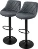 Two gray bar stools with black bases and footrests are shown against a white background. Produktbild-Vorschau