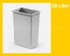 A light gray trash can insert with horizontal lines on a white background, with a yellow background on the right side containing text. Anteprima dell’immagine prodotto