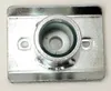 A close-up, top-down view of a metal lawnmower part. Produktbild-Vorschau