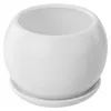 Vaso in Vetroceramica Palla con piattino bianco rotondo con Anteprima dell’immagine prodotto 4