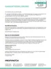 A document with warranty information and company details. Produktbild-Vorschau