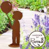 Junge mit Luftballon | Edelrost Gartendeko Figur Produktbild-Vorschau 5