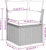 7-teiliges Gartensofa-Set mit Kissen, schwarzes Polyrattan Produktbild-Vorschau 9