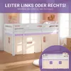Homestyle4u Hochbett 90x200 Vorhang lila peach Kinderbett Produktbild-Vorschau 3