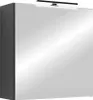 A bathroom cabinet with a mirror and integrated LED lighting. Produktbild-Vorschau