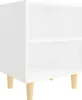 Nachttisch mit Massivholz-Beinen Weiß 40x30x50 cm Produktbild-Vorschau 1