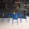 sweeek - Gartentisch + 4 Stühle aus Stahl - Elektroblau Produktbild-Vorschau 3