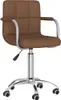 vidaXL Kancelárska stolička Swivel Brown Fabric Náhľad obrázku produktu 1