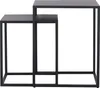 A set of two nesting side tables made of black metal. Produktbild-Vorschau