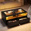 Tavolino Merax con LED e piano in vetro, tavolino da Anteprima dell’immagine prodotto 4