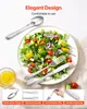 A close-up of a salad on a plate with cutlery, and smaller images highlighting product features at the bottom. Produktbild-Vorschau