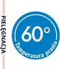 A blue circular icon with the number 60 and text in Polish indicating washing temperature. Podgląd zdjęcia produktu