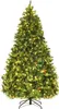 A decorated artificial Christmas tree with lights and pinecones on a white background. Podgląd zdjęcia produktu