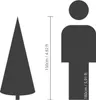 A diagram showing the size comparison of a Christmas tree and a person. Voir les images du produit