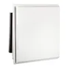 A white square vent cover with a black foam filter on the left side, isolated on a white background. Náhľad obrázku produktu