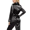 Satin Schlafanzug Damen, zweiteiliges Pyjama Damen Lange Produktbild-Vorschau 4