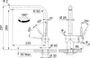 Technical drawing of a faucet with dimensions and angles. Podgląd zdjęcia produktu