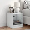 vidaXL Nachttisch mit Glastür Weiß 35x37x42 cm Produktbild-Vorschau 3