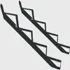 A pair of black metal stair stringers with multiple steps, presented against a plain light gray background. Produktbild-Vorschau