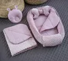 Mini PUNKTE Rosa/ MINKY ROSA Babynestchen Unterlage 5 Tlg Produktbild-Vorschau 1