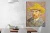 MuchoWow® Poster Selbstbildnis mit Strohhut - Vincent van Produktbild-Vorschau 2
