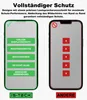 Comparison of a phone screen protector with full coverage versus one with partial coverage, highlighting features. Produktbild-Vorschau