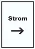 Strom Schild mit Text und Richtungspfeil rechts Anschluss Produktbild-Vorschau 1