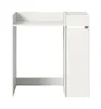 A white desk with a shelf and a cabinet. Produktbild-Vorschau
