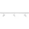 A white track light fixture with three adjustable spotlights. Náhľad obrázku produktu