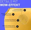 A close-up image showing details and features of a yellow pouf/ottoman. Produktbild-Vorschau