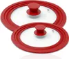 2er Set Silikon Topf- und Pfannendeckel Rot Universalgröße Produktbild-Vorschau 1