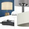 Tischleuchte Dreibein Nachttischlampe Stehlampe E27 Stoff Produktbild-Vorschau 4