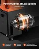Close-up of a motor with glowing orange lines indicating power, set against a dark background. Text overlays highlight product features. Anteprima dell’immagine prodotto