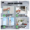 Collage of four images showing the steps for using Envira Silberfisch Abwehrspray. Produktbild-Vorschau