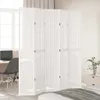 A white room divider is set up in a room with a desk and chair on the left and a bed on the right. Podgląd zdjęcia produktu