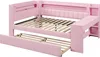 A pink daybed with a pull-out trundle bed is shown against a white background. Náhľad obrázku produktu