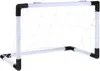 A small white soccer goal with black corner connectors and a white net, isolated on a white background. Voir les images du produit