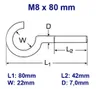 Schraubhaken halbrund metrisch - Stahl verzinkt (M8 x 80mm Produktbild-Vorschau 3