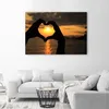 Leinwandbild palmenherz-symbol 120x80 cm Feeby orange Produktbild-Vorschau 2