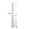 A tall, narrow white cabinet with two doors and black handles, shown against a white background with dimensions indicated. Podgląd zdjęcia produktu