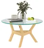 HOMCOM Couchtisch aus Hartglas, Wohnzimmertisch mit Produktbild-Vorschau 1